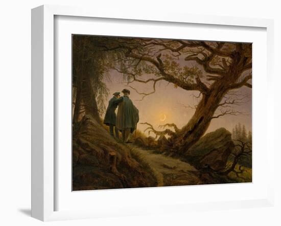 Two Men Contemplating the Moon, c.1825–30-Caspar David Friedrich-Framed Giclee Print