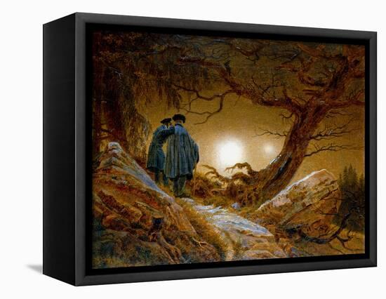 Two Men Contemplating the Moon, C1825-1830-Caspar David Friedrich-Framed Stretched Canvas