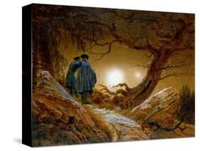 Two Men Contemplating the Moon, C1825-1830-Caspar David Friedrich-Stretched Canvas