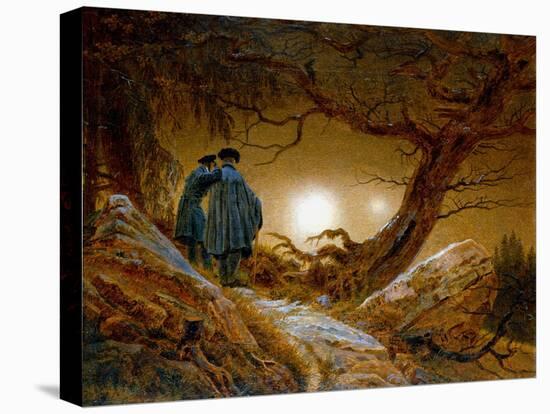 Two Men Contemplating the Moon, C1825-1830-Caspar David Friedrich-Stretched Canvas