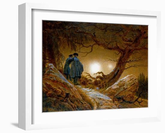 Two Men Contemplating the Moon, C1825-1830-Caspar David Friedrich-Framed Giclee Print