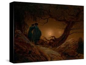 Two Men Contemplating the Moon, Ca 1820-Caspar David Friedrich-Stretched Canvas