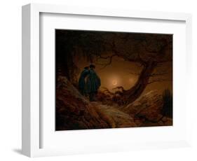 Two Men Contemplating the Moon, Ca 1820-Caspar David Friedrich-Framed Giclee Print