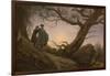 Two Men Contemplating the Moon-Caspar David Friedrich-Framed Art Print