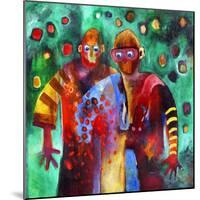 Two Men Dancing in the Same Trousers-Susse Volander-Mounted Art Print