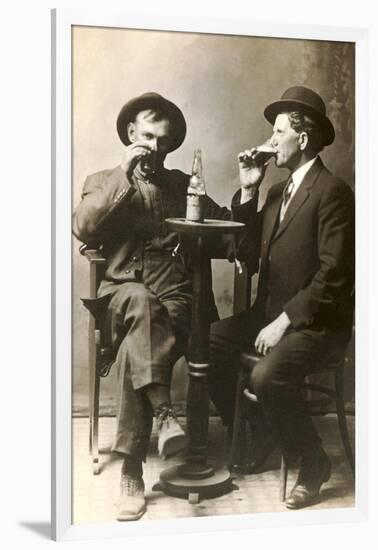 Two Men Drinking Beer-null-Framed Art Print