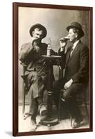 Two Men Drinking Beer-null-Framed Art Print