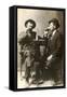 Two Men Drinking Beer-null-Framed Stretched Canvas