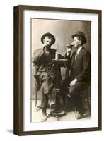 Two Men Drinking Beer-null-Framed Art Print