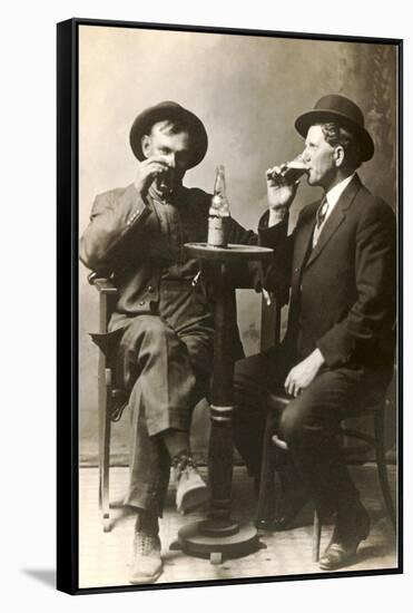 Two Men Drinking Beer-null-Framed Stretched Canvas