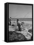 Two Men Fishing Off Montauk Point-Alfred Eisenstaedt-Framed Stretched Canvas