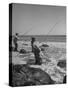 Two Men Fishing Off Montauk Point-Alfred Eisenstaedt-Stretched Canvas