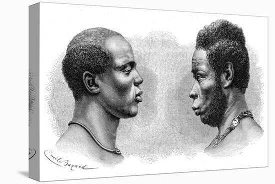 Two Men from French Guinea, C1850-1890-Emile Antoine Bayard-Stretched Canvas