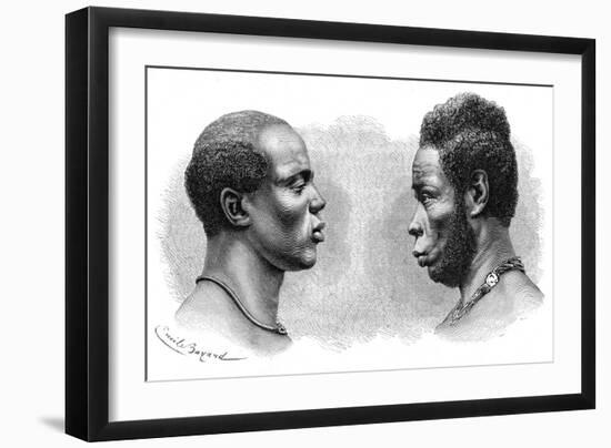 Two Men from French Guinea, C1850-1890-Emile Antoine Bayard-Framed Giclee Print