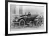 Two Men in a Large Auto are Side by Two Men in a Miniature Auto-null-Framed Premium Giclee Print