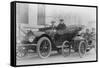 Two Men in a Large Auto are Side by Two Men in a Miniature Auto-null-Framed Stretched Canvas