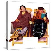 "Two Men in Deck Chairs,"January 16, 1937-Leslie Thrasher-Stretched Canvas