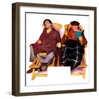 "Two Men in Deck Chairs,"January 16, 1937-Leslie Thrasher-Framed Giclee Print