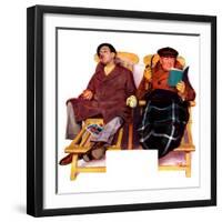 "Two Men in Deck Chairs,"January 16, 1937-Leslie Thrasher-Framed Giclee Print
