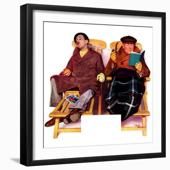 "Two Men in Deck Chairs,"January 16, 1937-Leslie Thrasher-Framed Giclee Print