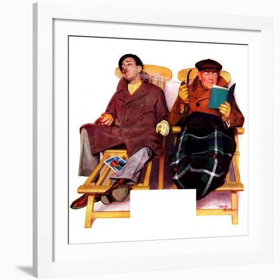 "Two Men in Deck Chairs,"January 16, 1937-Leslie Thrasher-Framed Giclee Print