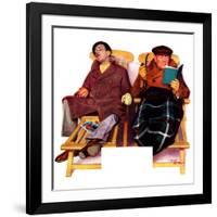 "Two Men in Deck Chairs,"January 16, 1937-Leslie Thrasher-Framed Giclee Print