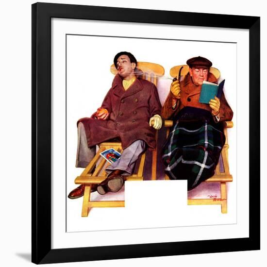 "Two Men in Deck Chairs,"January 16, 1937-Leslie Thrasher-Framed Giclee Print