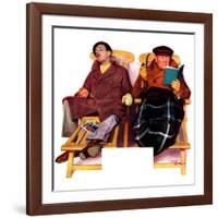 "Two Men in Deck Chairs,"January 16, 1937-Leslie Thrasher-Framed Giclee Print