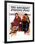 "Two Men in Deck Chairs," Saturday Evening Post Cover, January 16, 1937-Leslie Thrasher-Framed Giclee Print