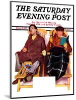 "Two Men in Deck Chairs," Saturday Evening Post Cover, January 16, 1937-Leslie Thrasher-Mounted Giclee Print