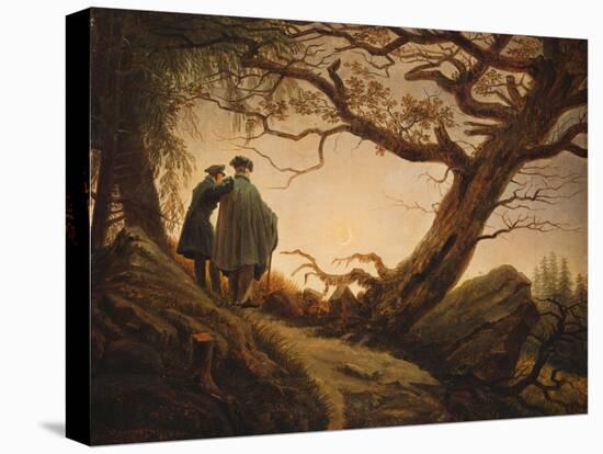 Two Men in the Consideration of the Moon; Zwei Manner in Betrachtung Des Mondes, C.1830-Caspar David Friedrich-Stretched Canvas