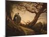 Two Men in the Consideration of the Moon-Caspar David Friedrich-Mounted Giclee Print