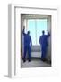 Two Men in Working Clothes Set New Window Frame into the Window Opening-Paha_L-Framed Photographic Print