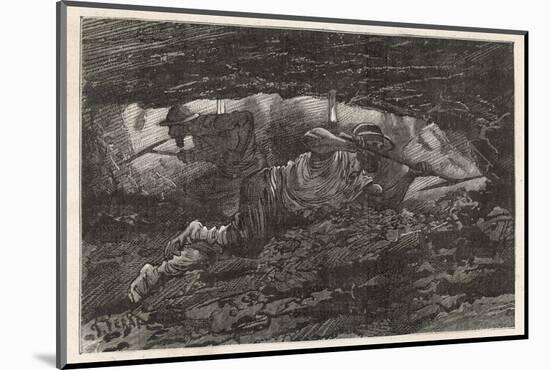 Two Men Mining for Coal-null-Mounted Photographic Print