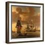 Two Men of War with other Small Craft Riding at Anchor off Greenwich-Jan Karel Donatus Van Beecq-Framed Giclee Print