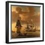 Two Men of War with other Small Craft Riding at Anchor off Greenwich-Jan Karel Donatus Van Beecq-Framed Giclee Print