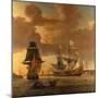 Two Men of War with other Small Craft Riding at Anchor off Greenwich-Jan Karel Donatus Van Beecq-Mounted Giclee Print