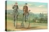 Two Men on Penny-Farthings-null-Stretched Canvas