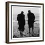 Two Men Paddling in the Sea: They Wear Formal Suits-Henry Grant-Framed Photographic Print