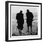 Two Men Paddling in the Sea: They Wear Formal Suits-Henry Grant-Framed Photographic Print
