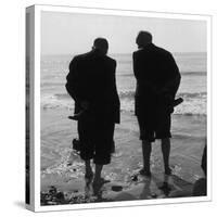 Two Men Paddling in the Sea: They Wear Formal Suits-Henry Grant-Stretched Canvas
