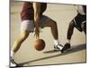 Two Men Playing Basketball-null-Mounted Premium Photographic Print