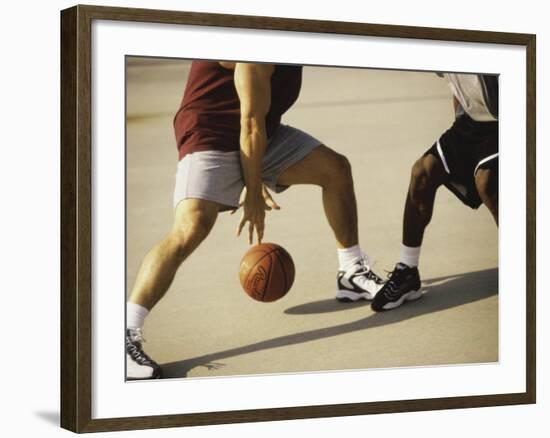 Two Men Playing Basketball-null-Framed Photographic Print