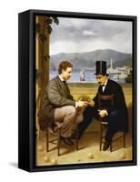 Two Men Playing Game of Morra-null-Framed Stretched Canvas