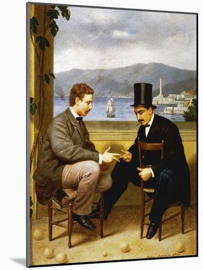 Two Men Playing Game of Morra-null-Mounted Giclee Print