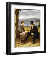 Two Men Playing Game of Morra-null-Framed Premium Giclee Print