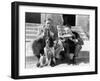 Two Men Playing Two Harmonicas with an English Setter-null-Framed Photo