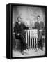 Two Men Pose with American Flags, Ca. 1895-null-Framed Stretched Canvas