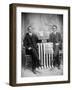 Two Men Pose with American Flags, Ca. 1895-null-Framed Photographic Print