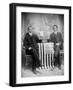 Two Men Pose with American Flags, Ca. 1895-null-Framed Photographic Print